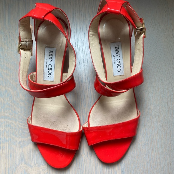 Jimmy Choo Patent Wedge Sandals - Picture 4 of 7